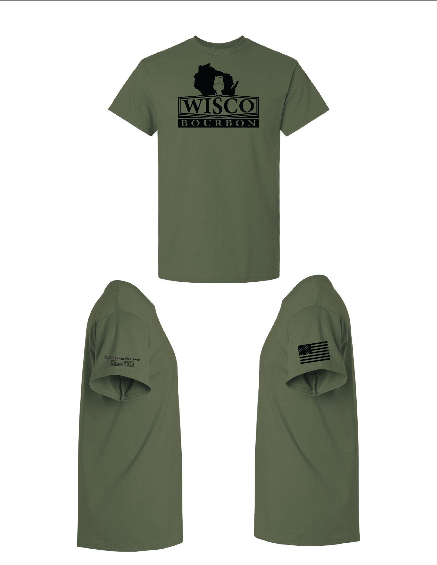 T-Shirt - New Logo - Army Green - Pour Decisions