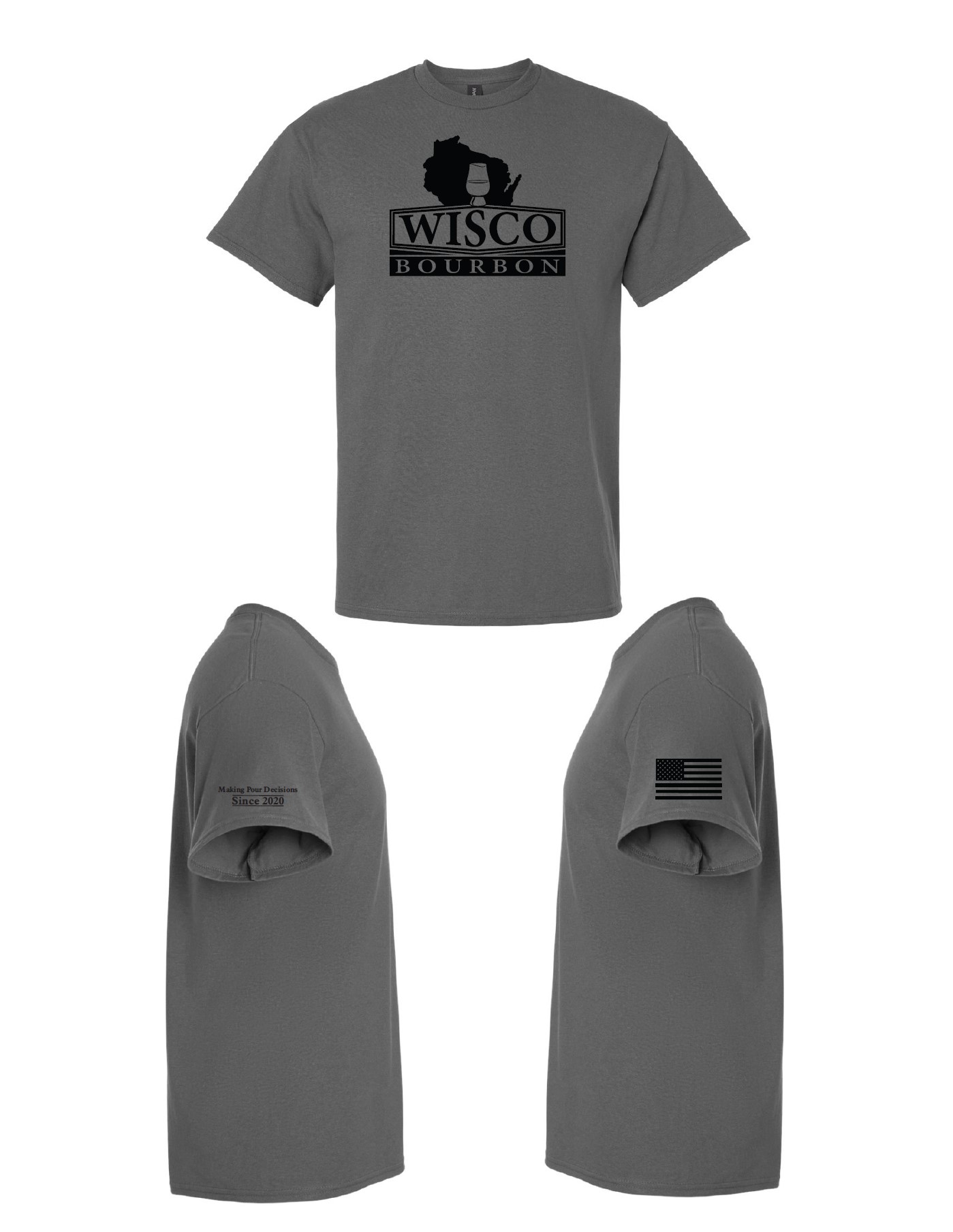 T-Shirt - New Logo - Charcoal - Pour Decisions