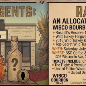 WISCO BC - Event #13 2026 - July 25th, 2026 - BSG Coffee and Cocktails Lounge - Wild Turkey